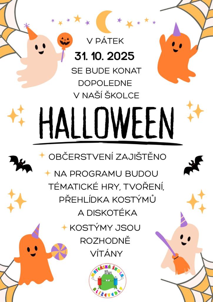 Pozvánka na Halloween 31.10.2025 v mateřské škole